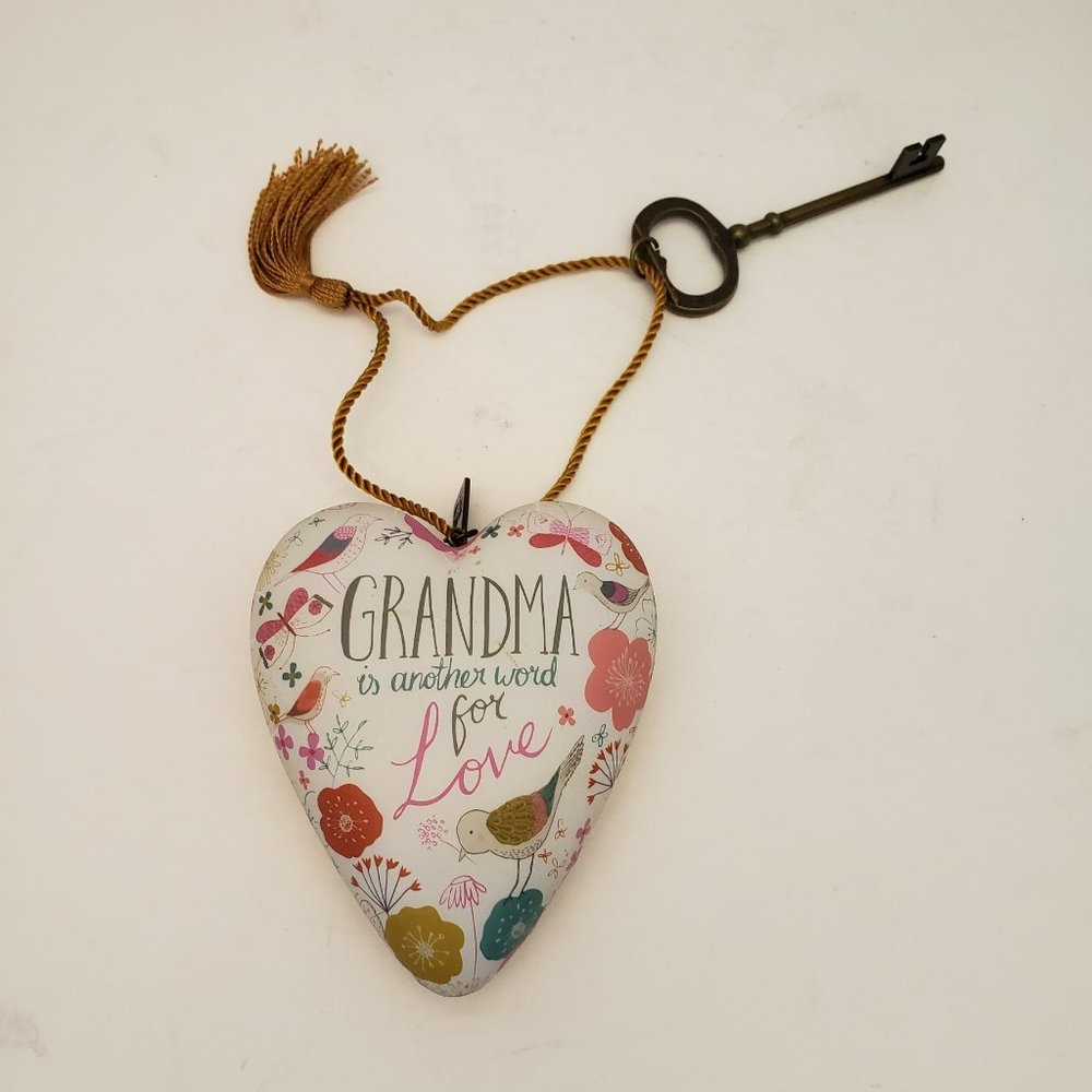 Art Heart with Key and Tassel by Rebecca Jones Grandma is Another Word for Love
